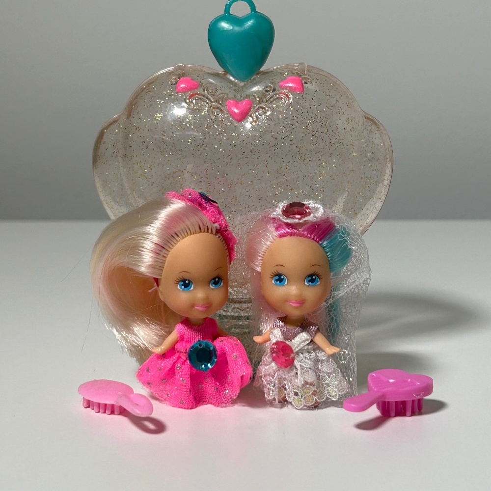 VintageTyco Liddle Kiddles Pretty Glitter Perfume Beth Bubble Gum + Betsy Bride